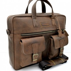  Brown Mallette en cuir et sac pour ordinateur portable